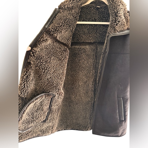 Tasso Elba Brown Lined Heavy Long Coat Jacket Size L - Picture 7 of 8